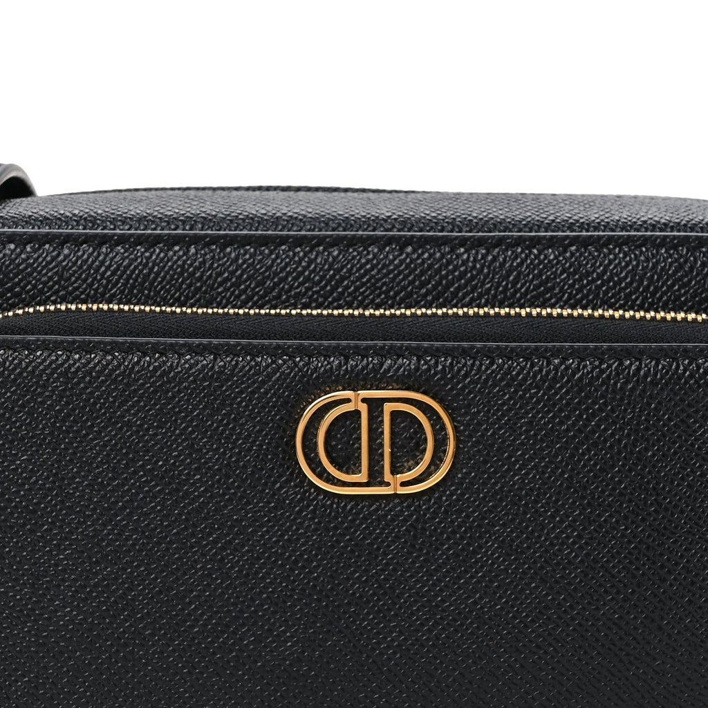 Grained Calfskin Caro Double Pouch Black