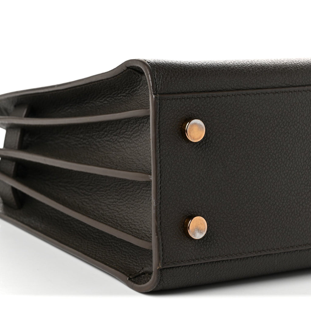Grained Calfskin Baby Sac De Jour Fog