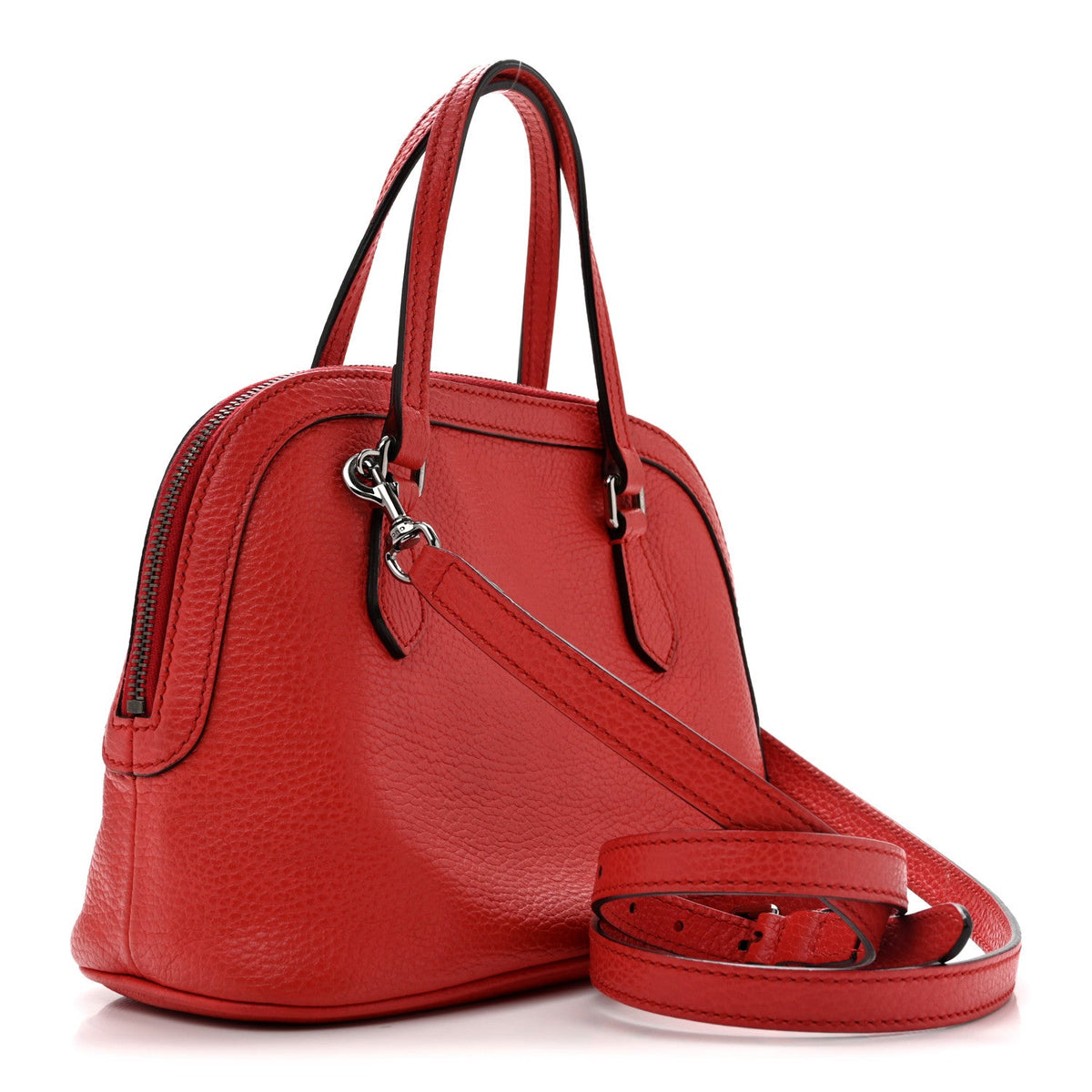 Calfskin Mini Dome Bag Sporting Red