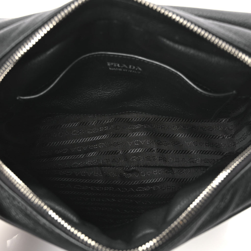 Vitello Daino Soft Flap Crossbody Black