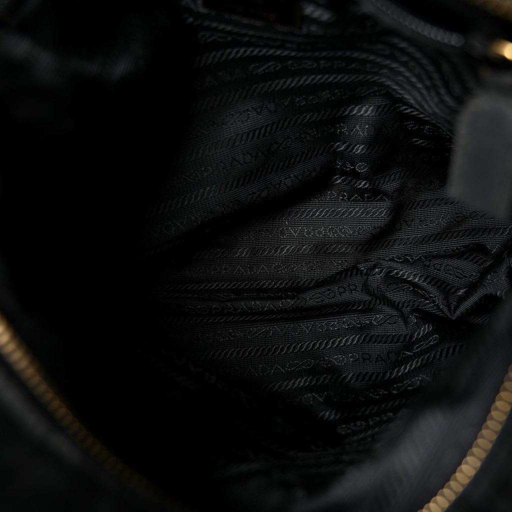 Nylon Tessuto Impuntu Quilted Tote Black