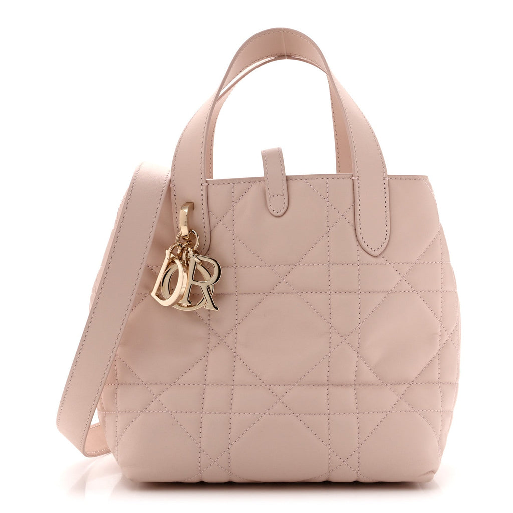Calfskin Macrocannage Small Toujours Vertical Tote Powder Pink