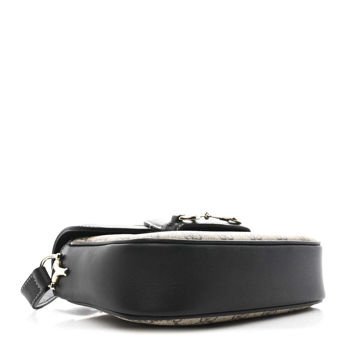 GG Supreme Monogram Horsebit 1955 Soft Mini Shoulder Bag Beige Black