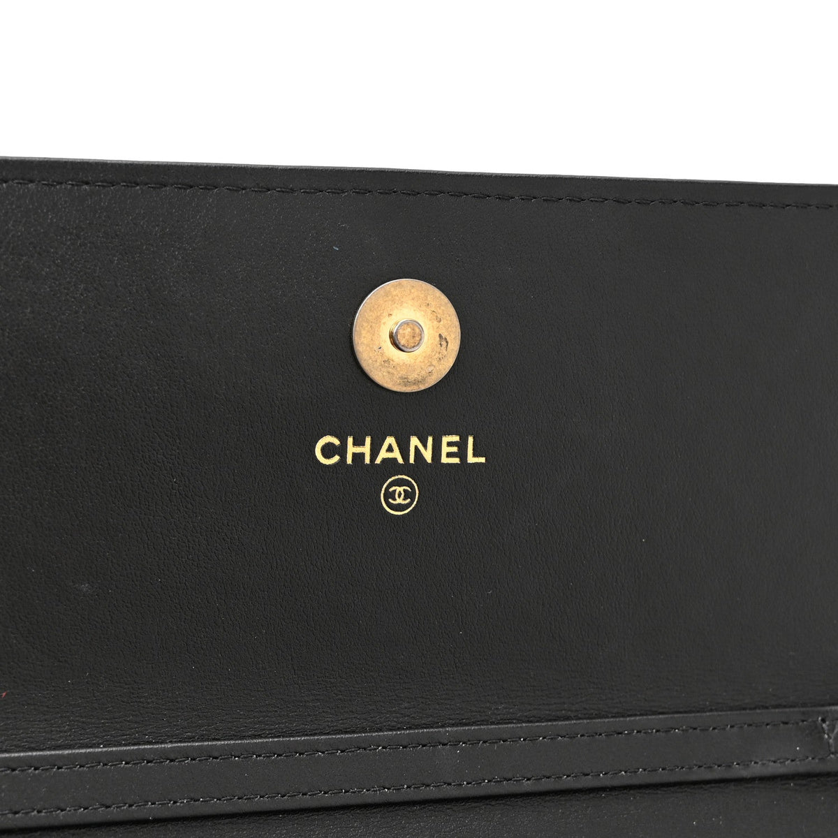 Aged Calfskin Quilted Reissue Flap Phone Holder With Chain Black