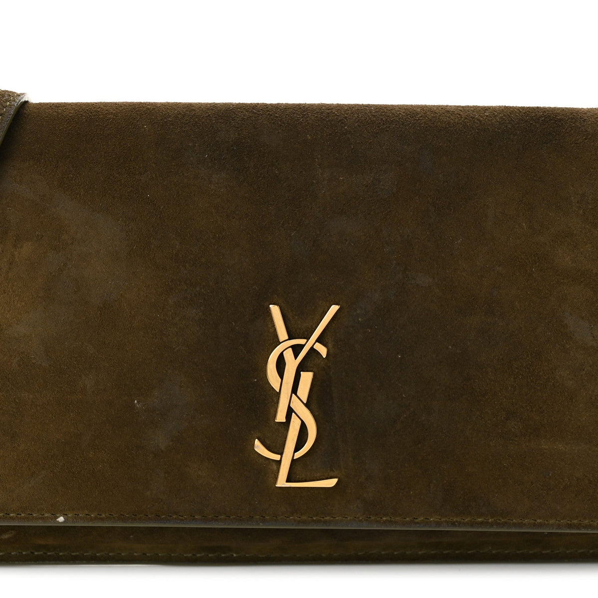 Suede Monogram Phone Holder Crossbody Loden Green