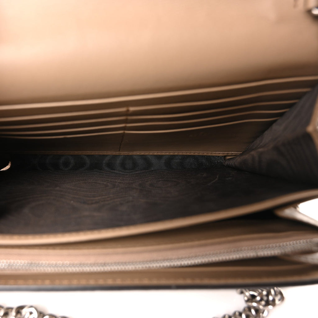 GG Supreme Monogram Mini Dionysus Chain Wallet Beige Taupe