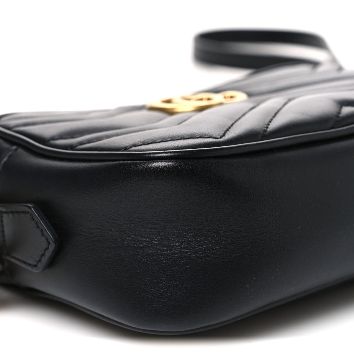 Calfskin Matelasse Mini GG Marmont Chain Shoulder Bag Black