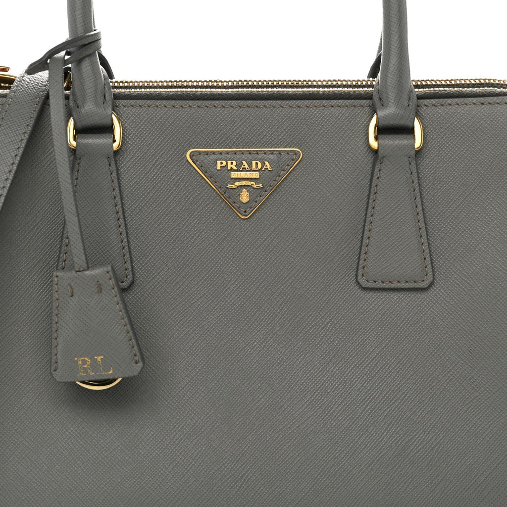 Saffiano Lux Small Galleria Double Zip Tote Ardesia