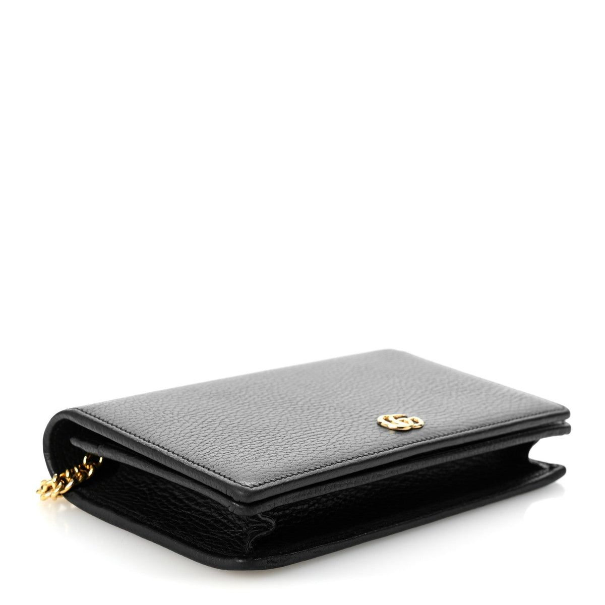 Calfskin Mini GG Marmont Chain Wallet Black