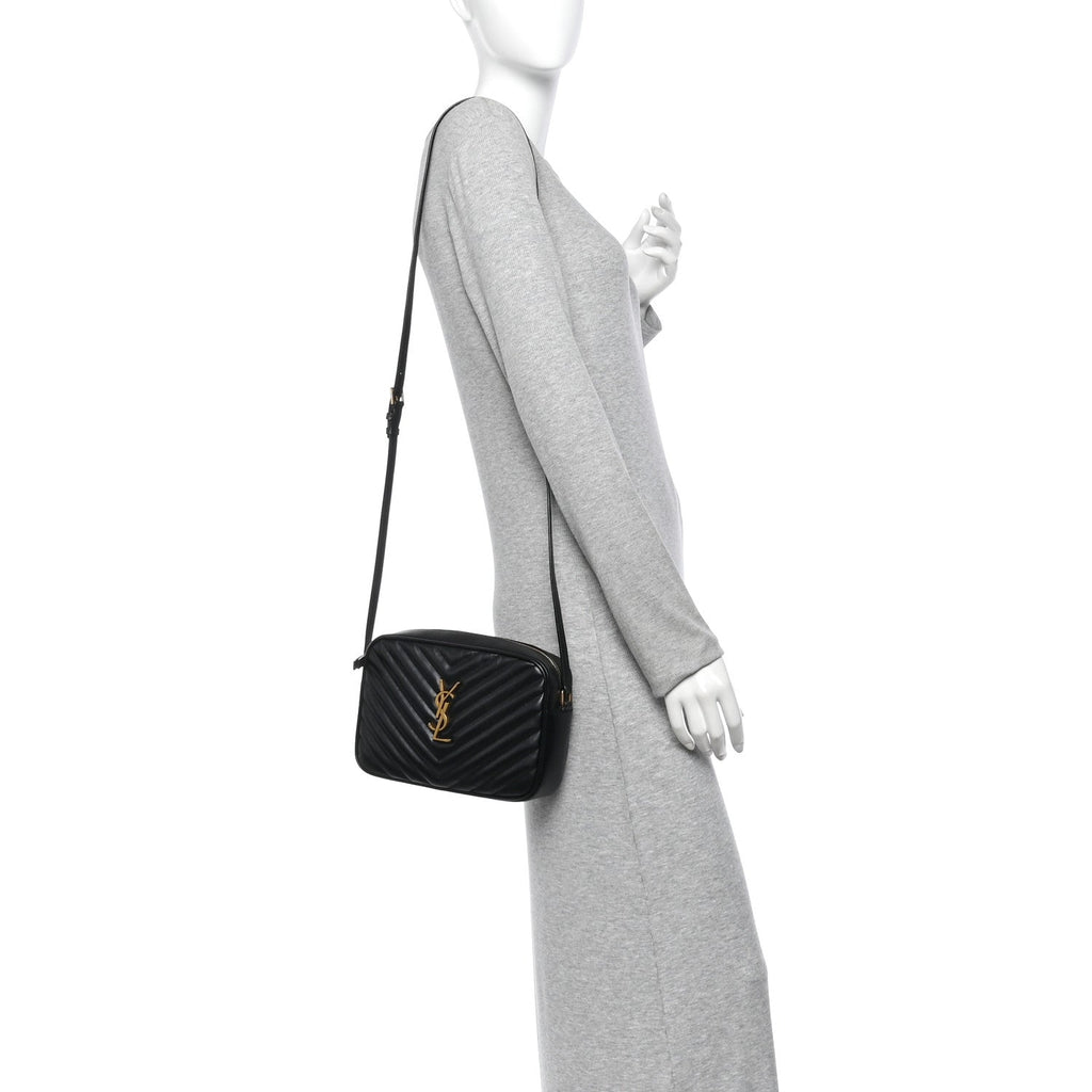 Calfskin Matelasse Monogram Lou Camera Bag Black