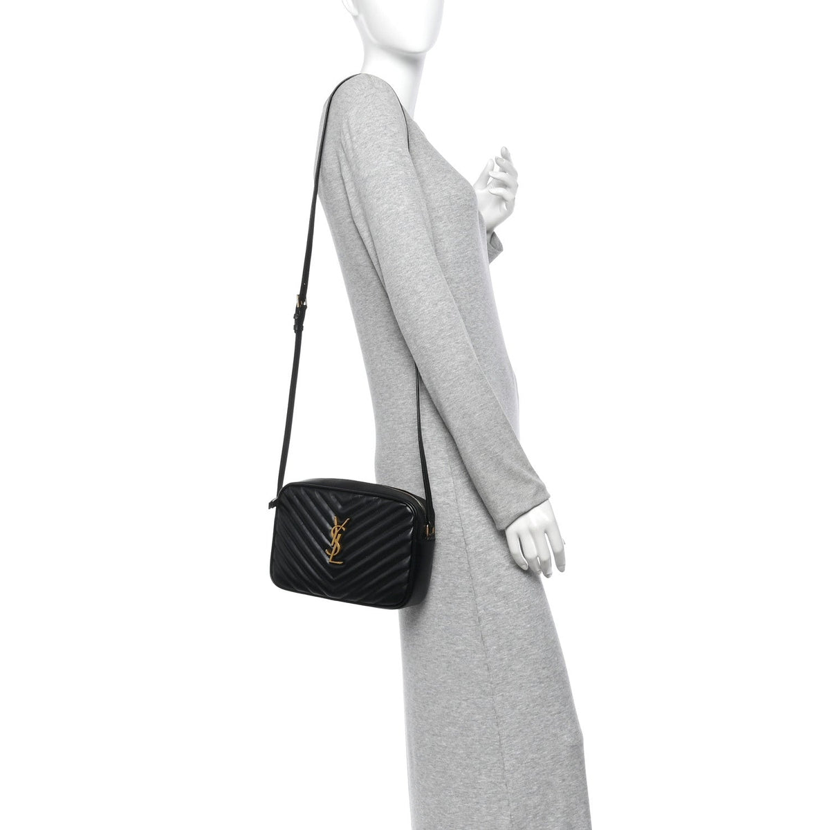 Calfskin Matelasse Monogram Lou Camera Bag Black
