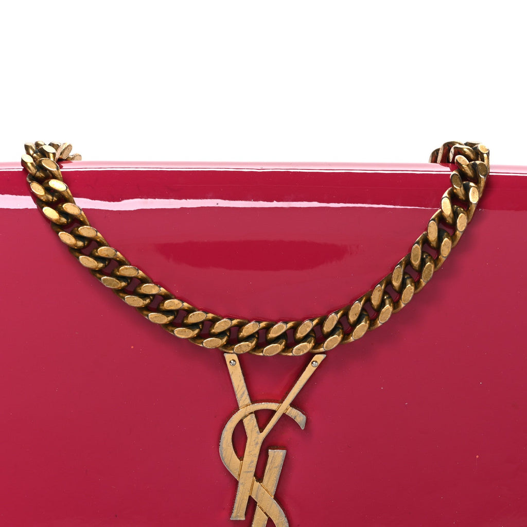 Patent Calfskin Monogram Kate Wallet On Chain Fresh Fuxia