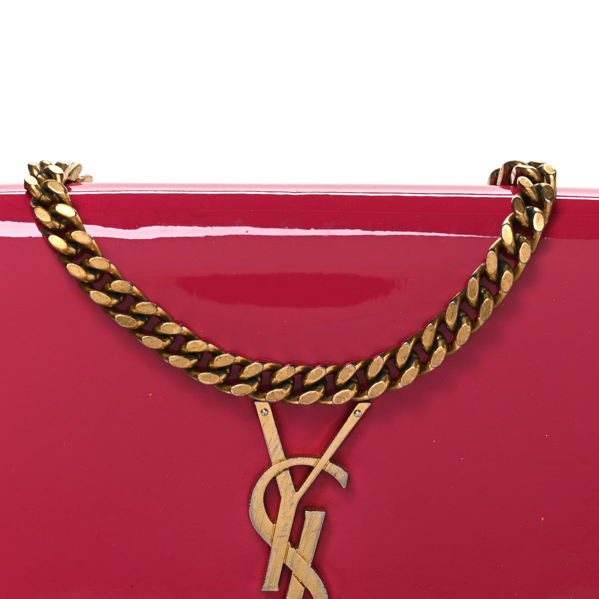 Patent Calfskin Monogram Kate Wallet On Chain Fresh Fuxia