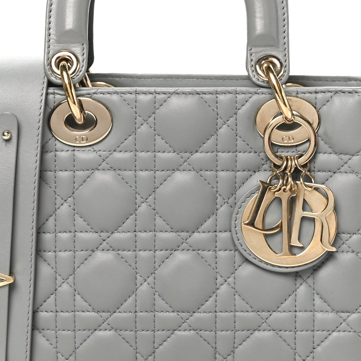 Lambskin Cannage Small My ABCDior Lady Dior Grey