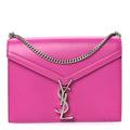Smooth Calfskin Monogram Cassandra Clasp Bag Electric Fuchsia