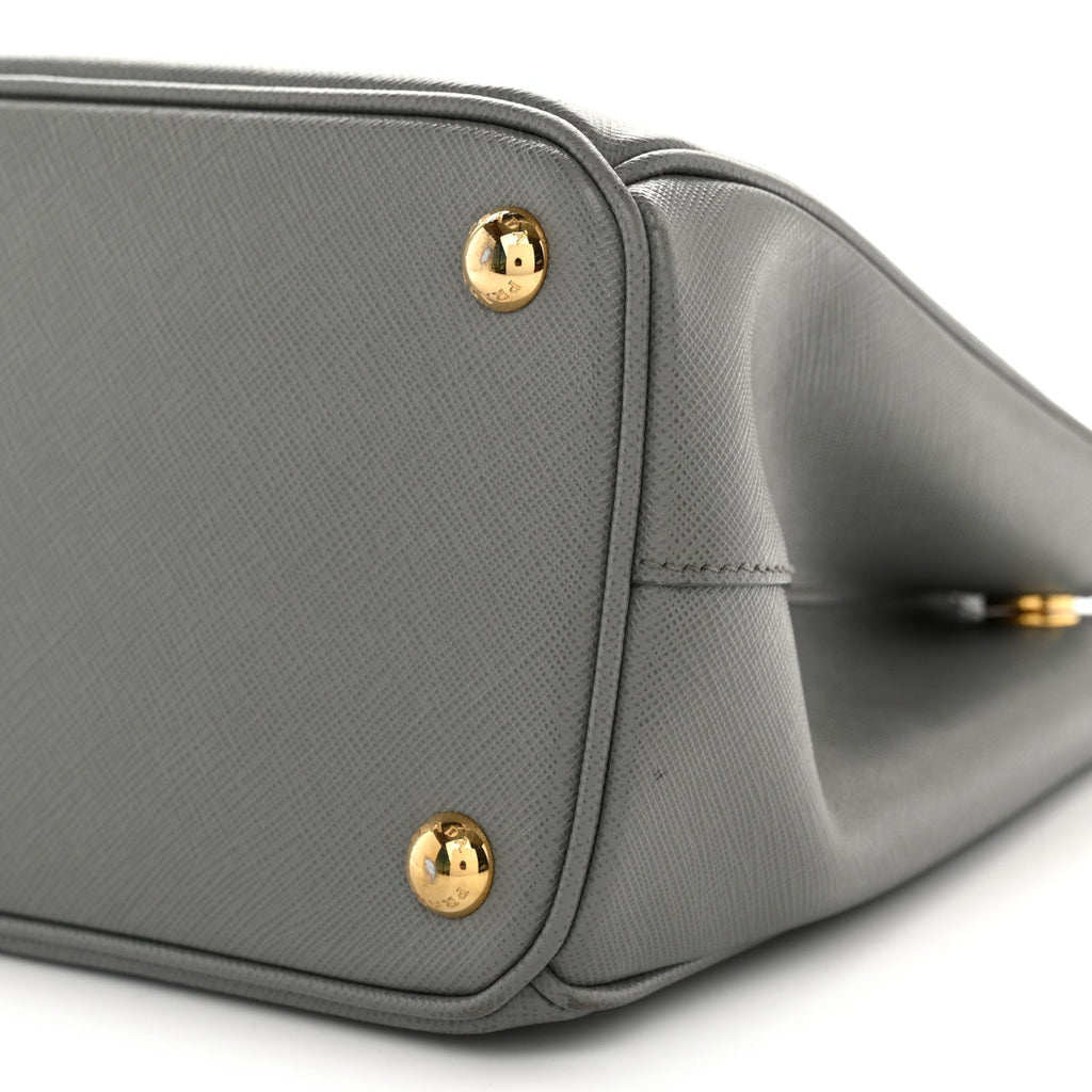 Saffiano Lux Small Galleria Double Zip Tote Ardesia