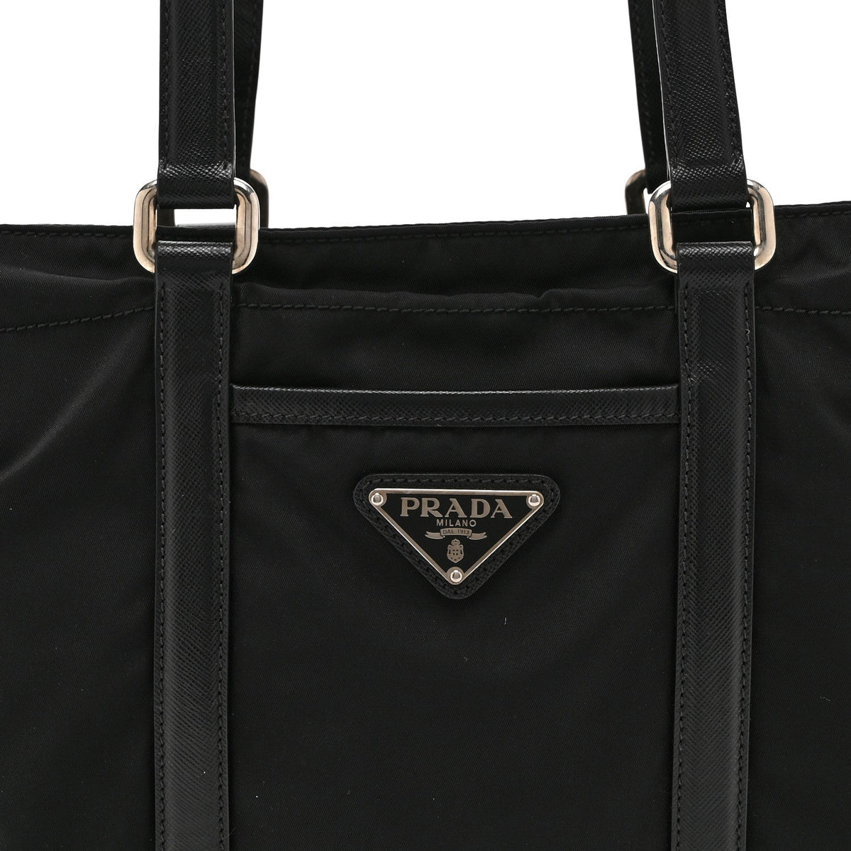 Tessuto Nylon Saffiano Tote Black