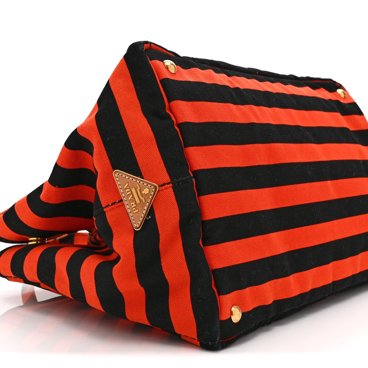 Canapa Striped Tote Arancio