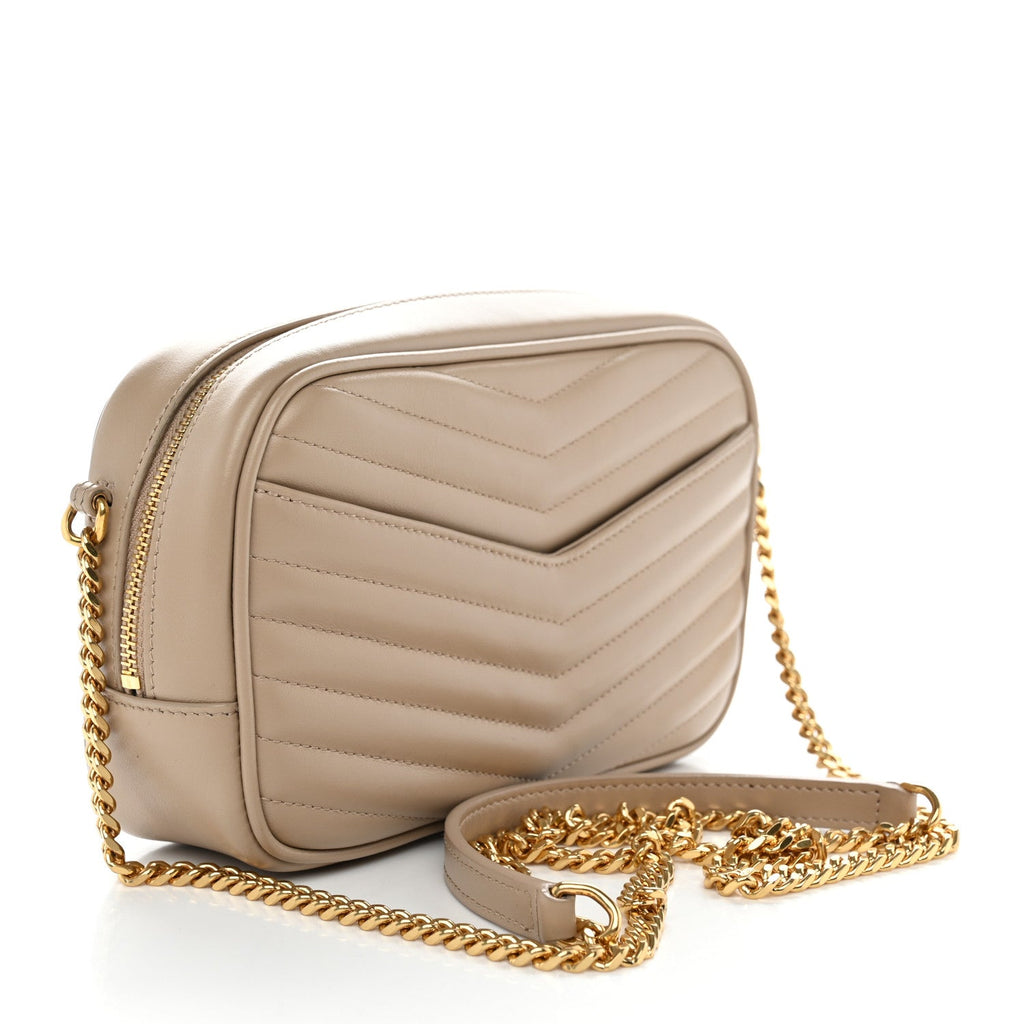 Calfskin Matelasse Monogram Mini Lou Camera Bag Dark Beige