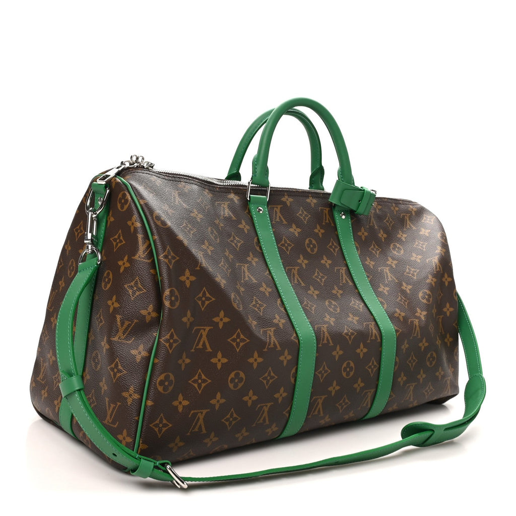 Monogram Macassar LV Colormania Keepall Bandouliere 50 Green