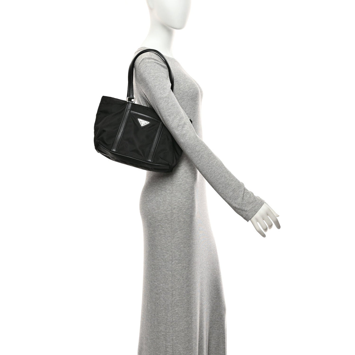 Tessuto Nylon Saffiano Tote Black