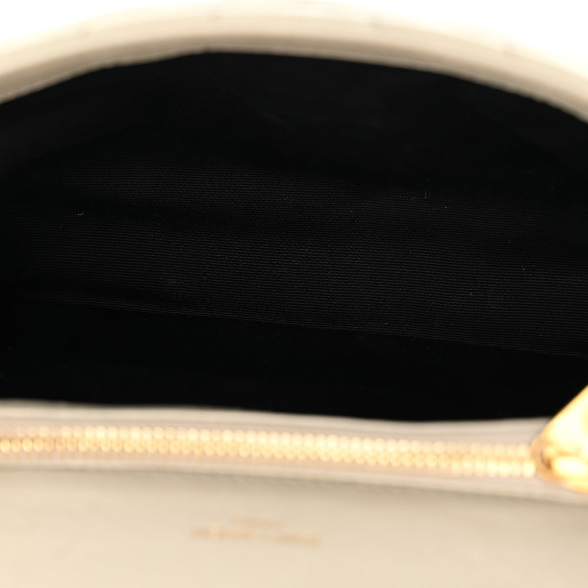 Sheepskin Matelasse Chevron Monogram Medium College Bag Crema Soft