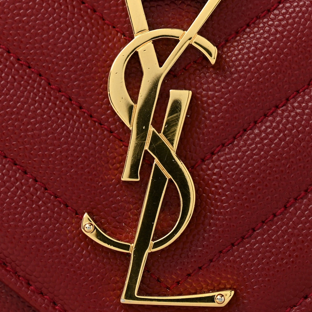 Grain De Poudre Textured Mixed Matelasse Triquilt Medium Monogram Satchel Oxblood