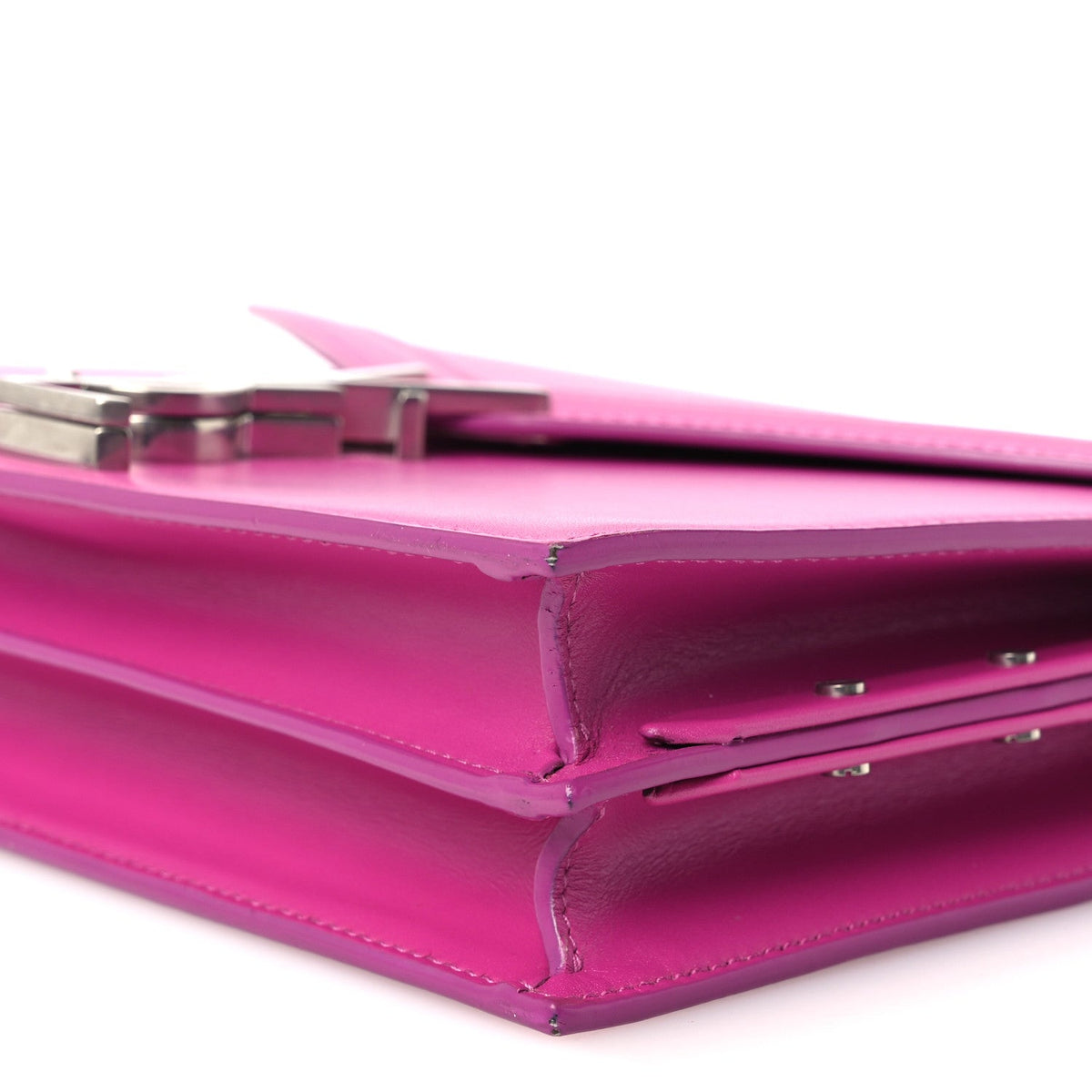 Smooth Calfskin Monogram Cassandra Clasp Bag Electric Fuchsia