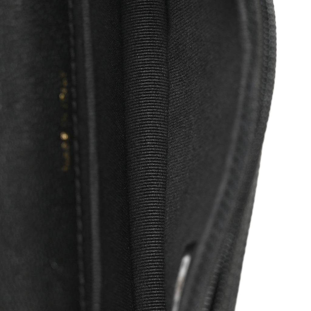 Caviar Quilted Pocket Twins Clutch With Chain  Black