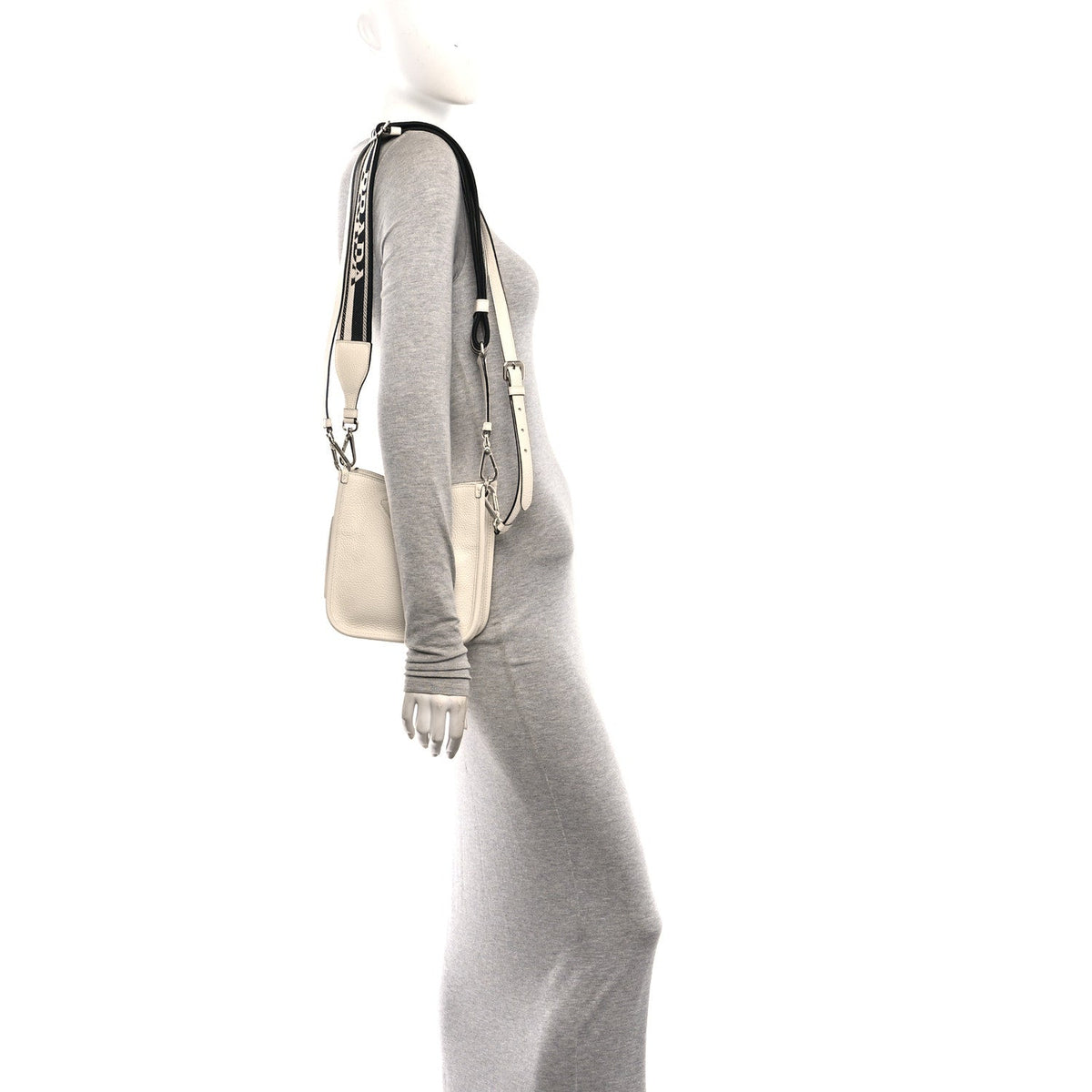 Vitello Daino Soft Mini Hobo Messenger Bag White