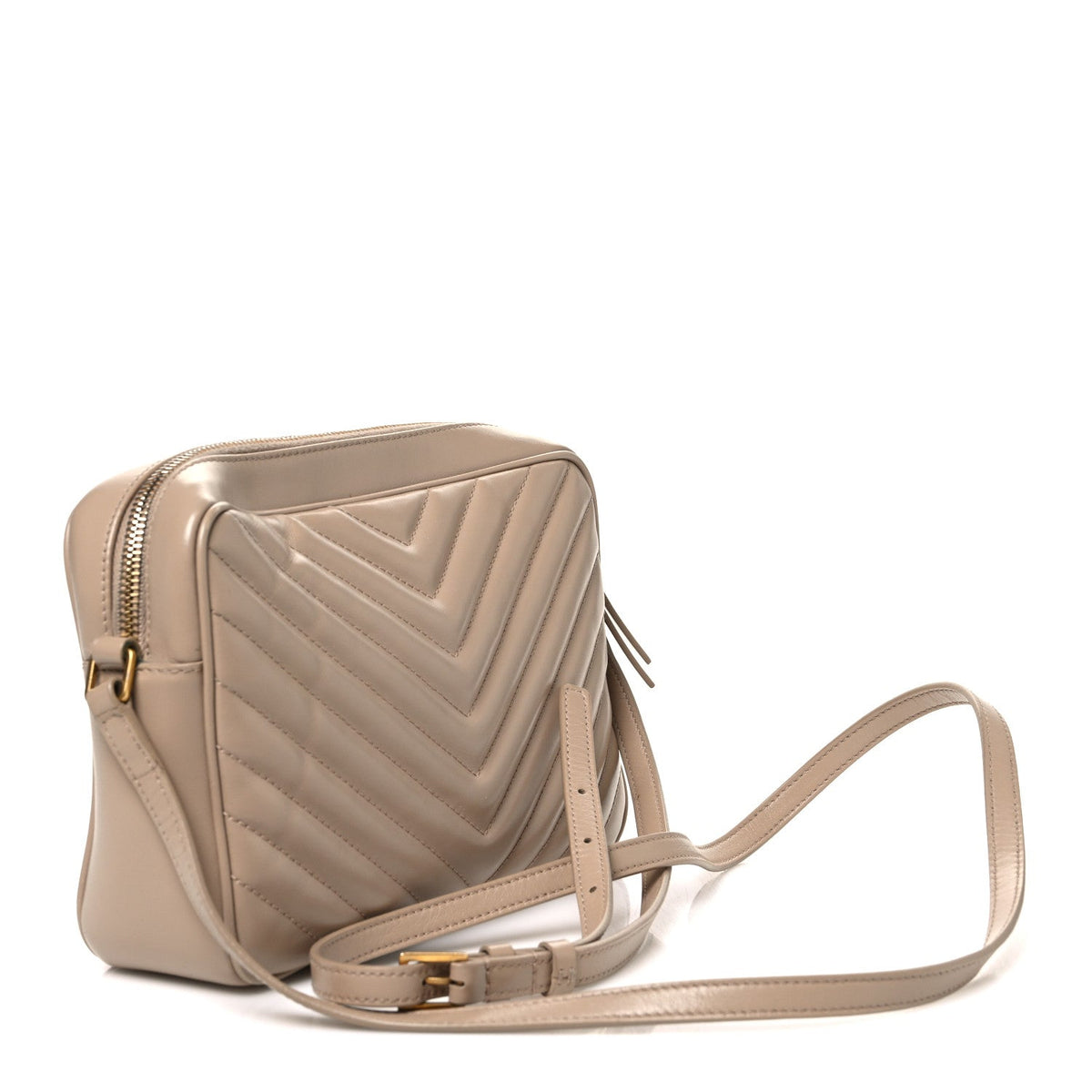 Calfskin Matelasse Monogram Lou Camera Bag Dark Latte