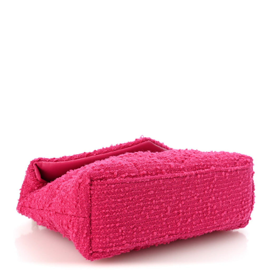 Boucle Tweed Quilted Toy Loulou Puffer Monogram Chain Satchel Magenta