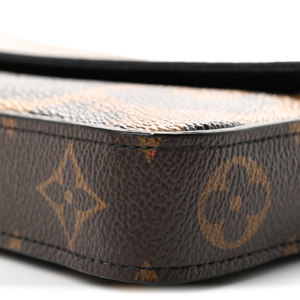 Monogram Animal Print Pochette Felicie Chain Wallet
