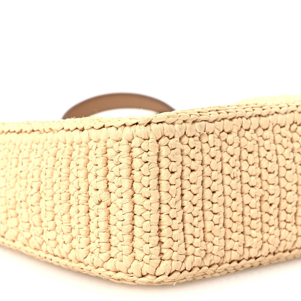 Yarn Raffia Effect Crochet Mini Re-Edition 2000 Shoulder Bag Naturale