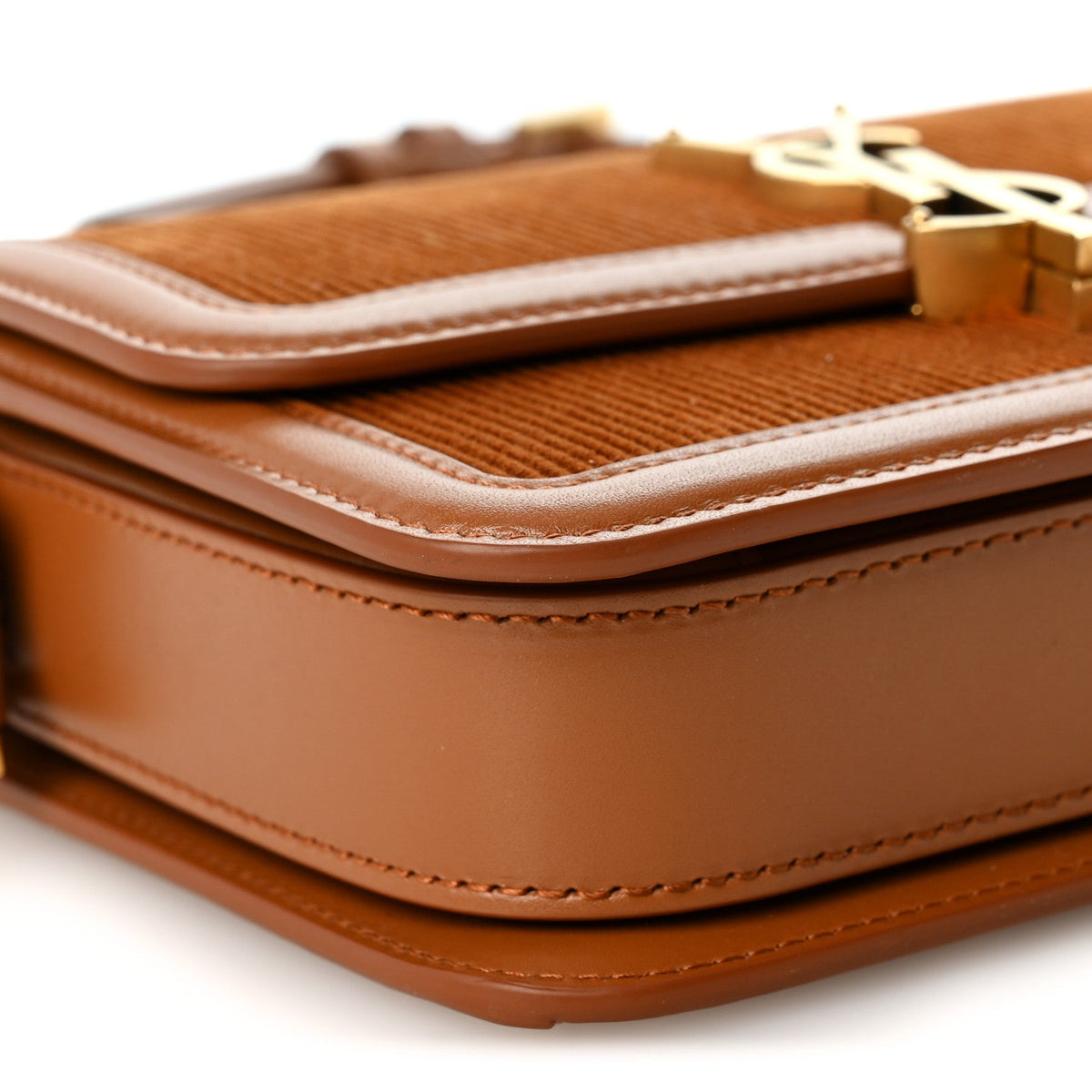 Courduroy Small Solferino Satchel Brown