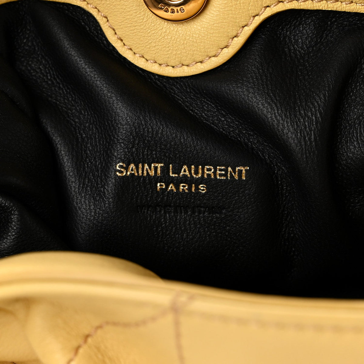 Lambskin Matelasse Monogram Mini Jamie Shoulder Pouch Bag Soft Lemon