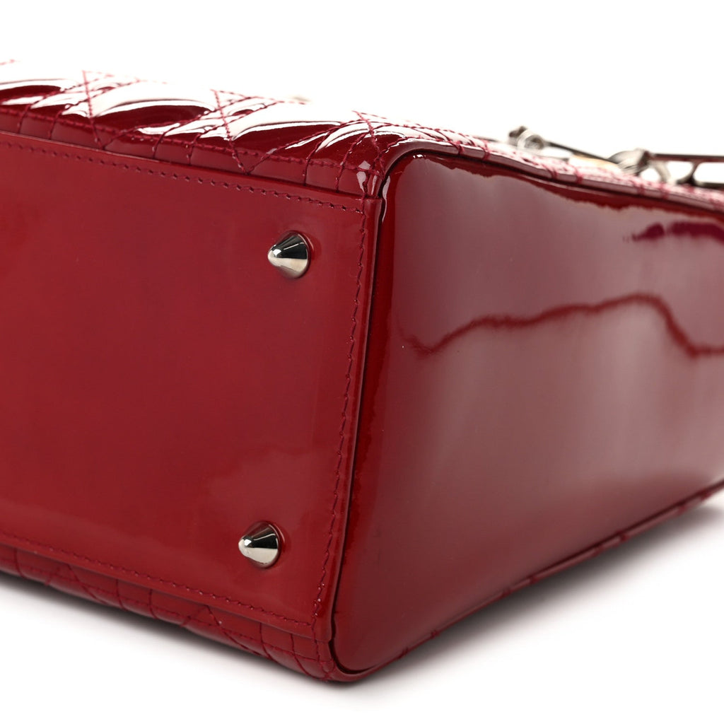 Patent Cannage Medium Lady Dior Red
