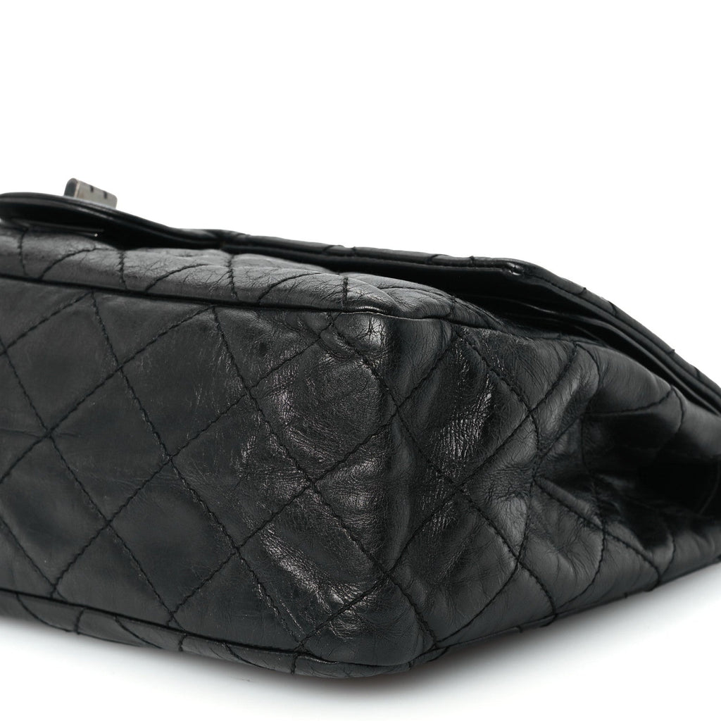 Metallic Aged Calfskin Quilted 2.55 Reissue 226 Flap So Black