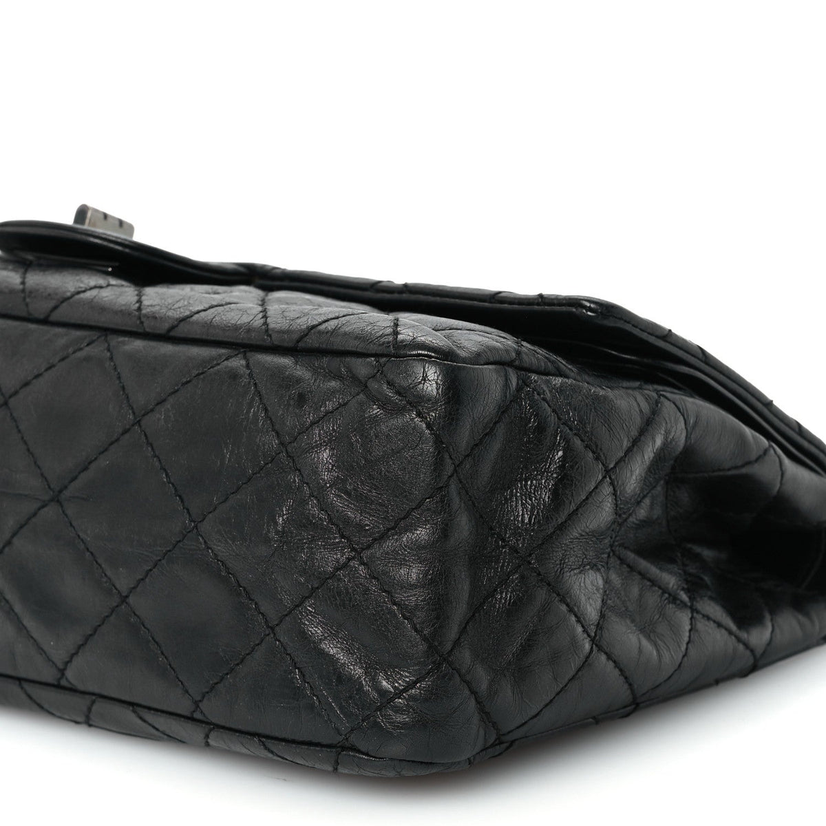 Metallic Aged Calfskin Quilted 2.55 Reissue 226 Flap So Black