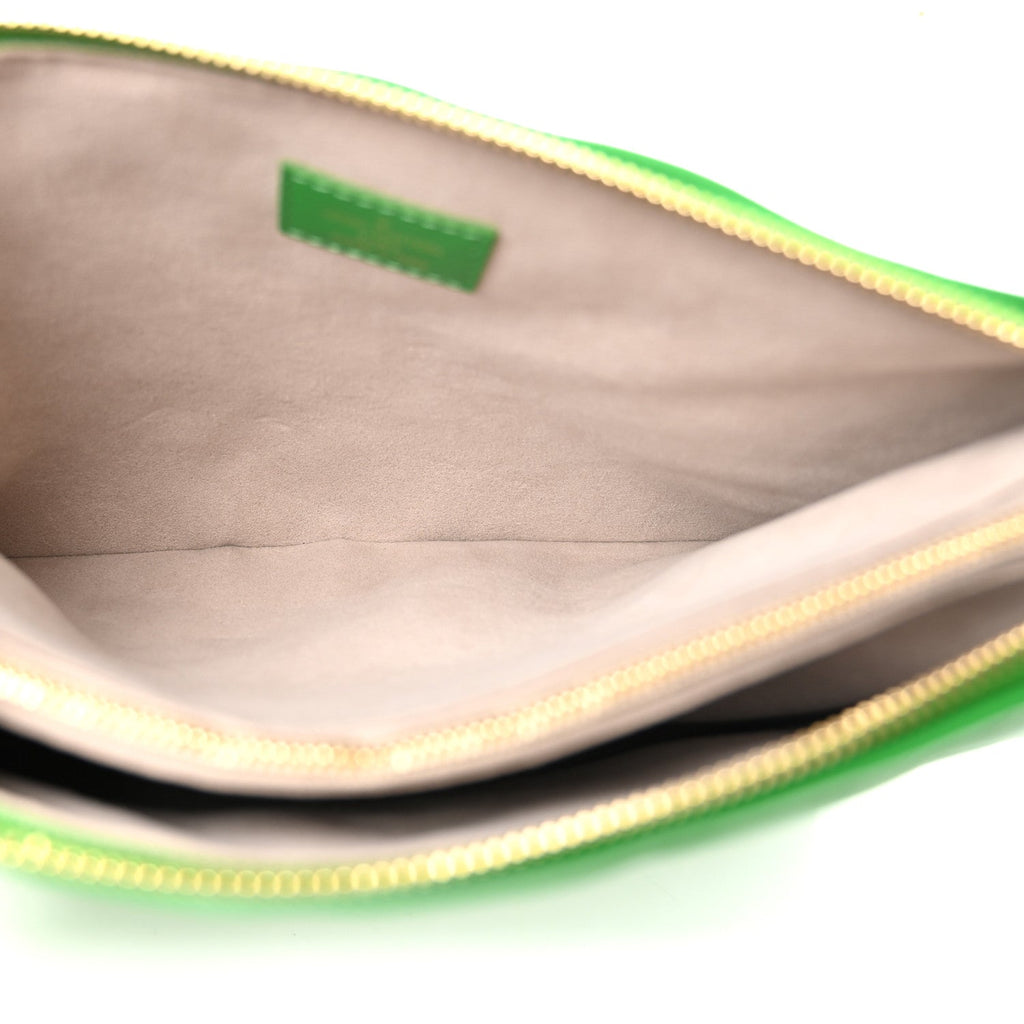 Lambskin Embossed Monogram LV Match Coussin PM Green White