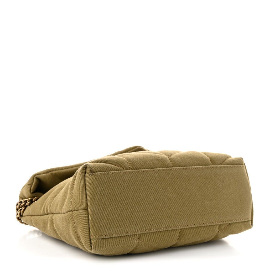 Canvas Quilted Toy Loulou Puffer Monogram Chain Satchel Fir Green