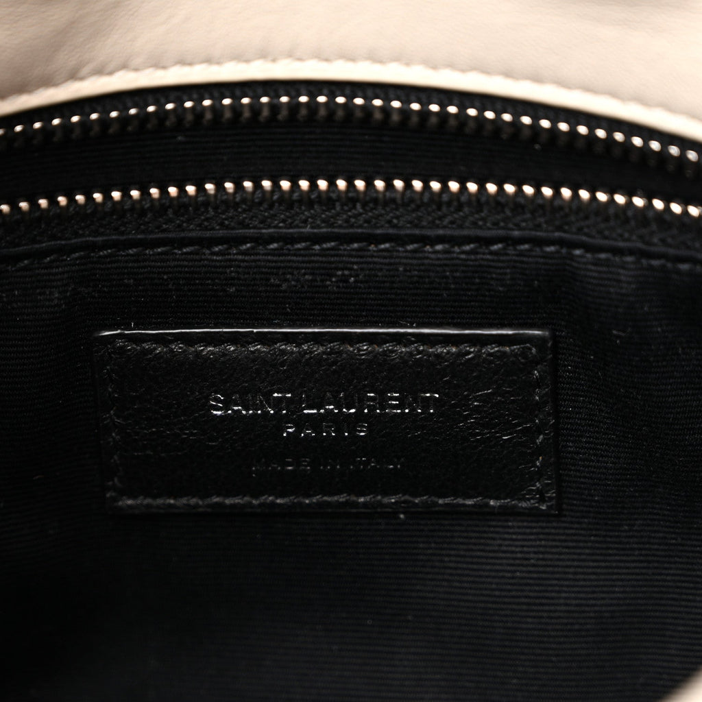 Lambskin Quilted Toy Loulou Puffer Monogram Chain Satchel Crema Soft