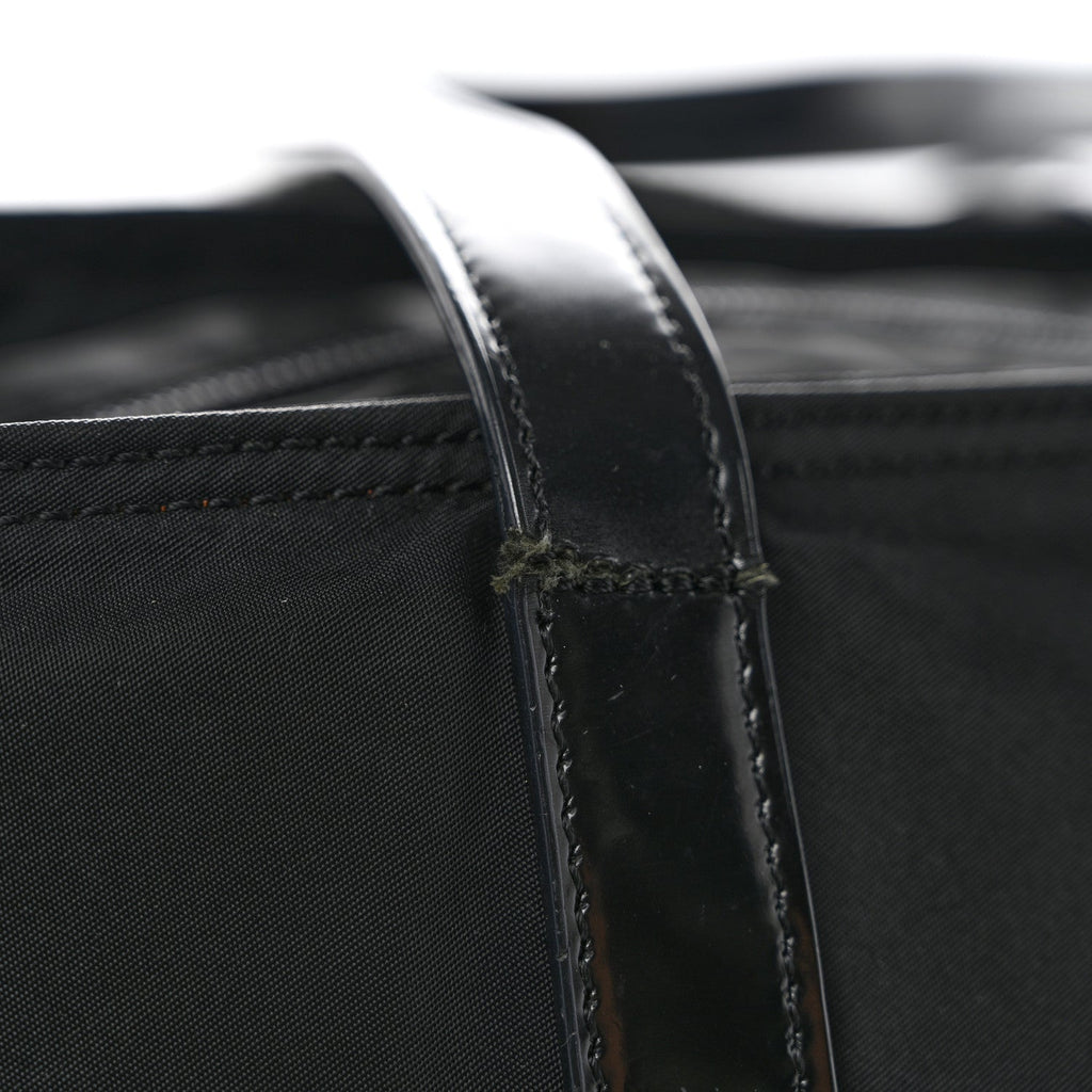 Nylon Front Pockets Tote Black