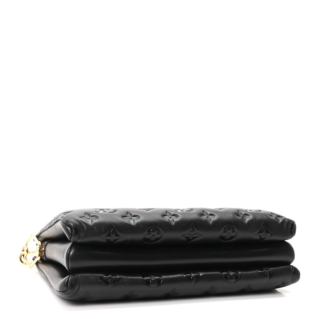 Lambskin Embossed Monogram Coussin PM Black