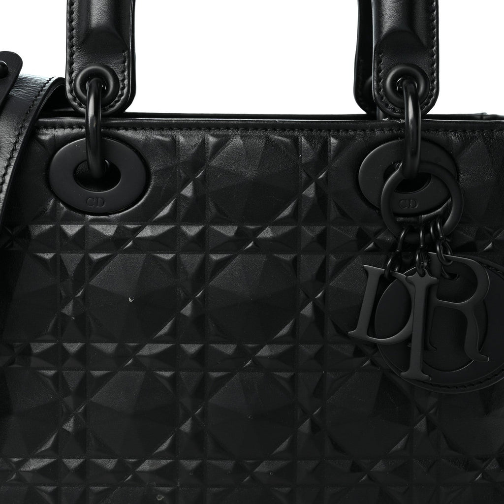 Calfskin Cannage Diamond Small My ABCDior Lady Dior Black