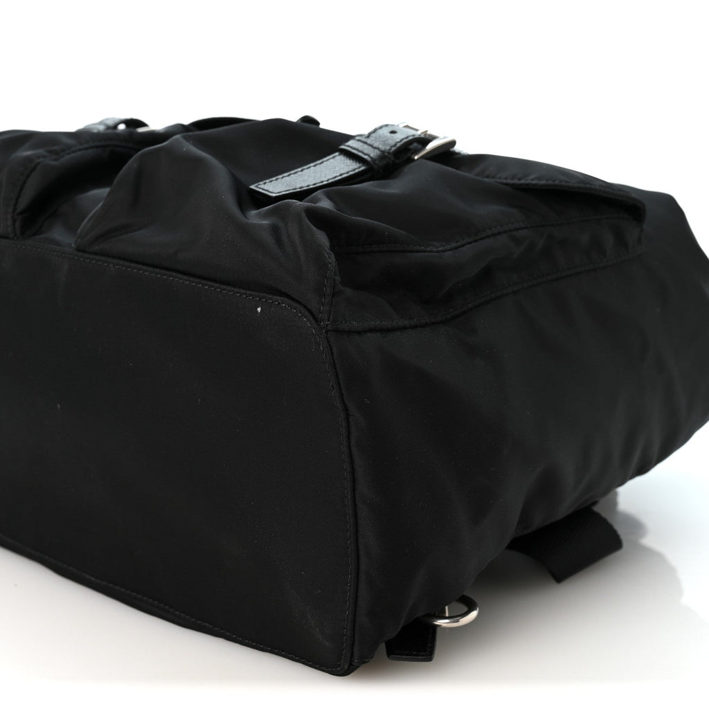 Re-Nylon Saffiano Medium Backpack Black