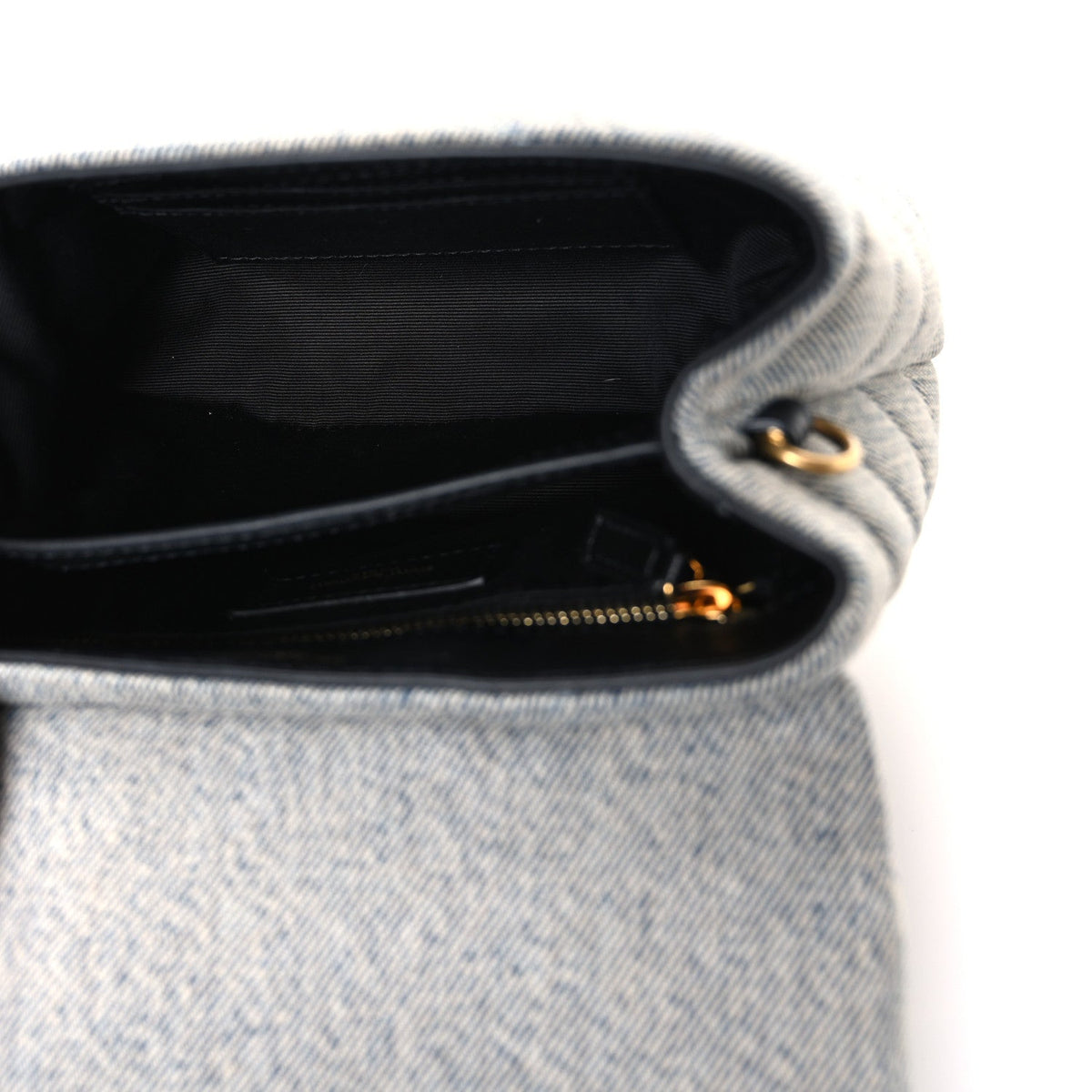 Denim Y Quilted Monogram Toy Loulou Crossbody Bag Grey