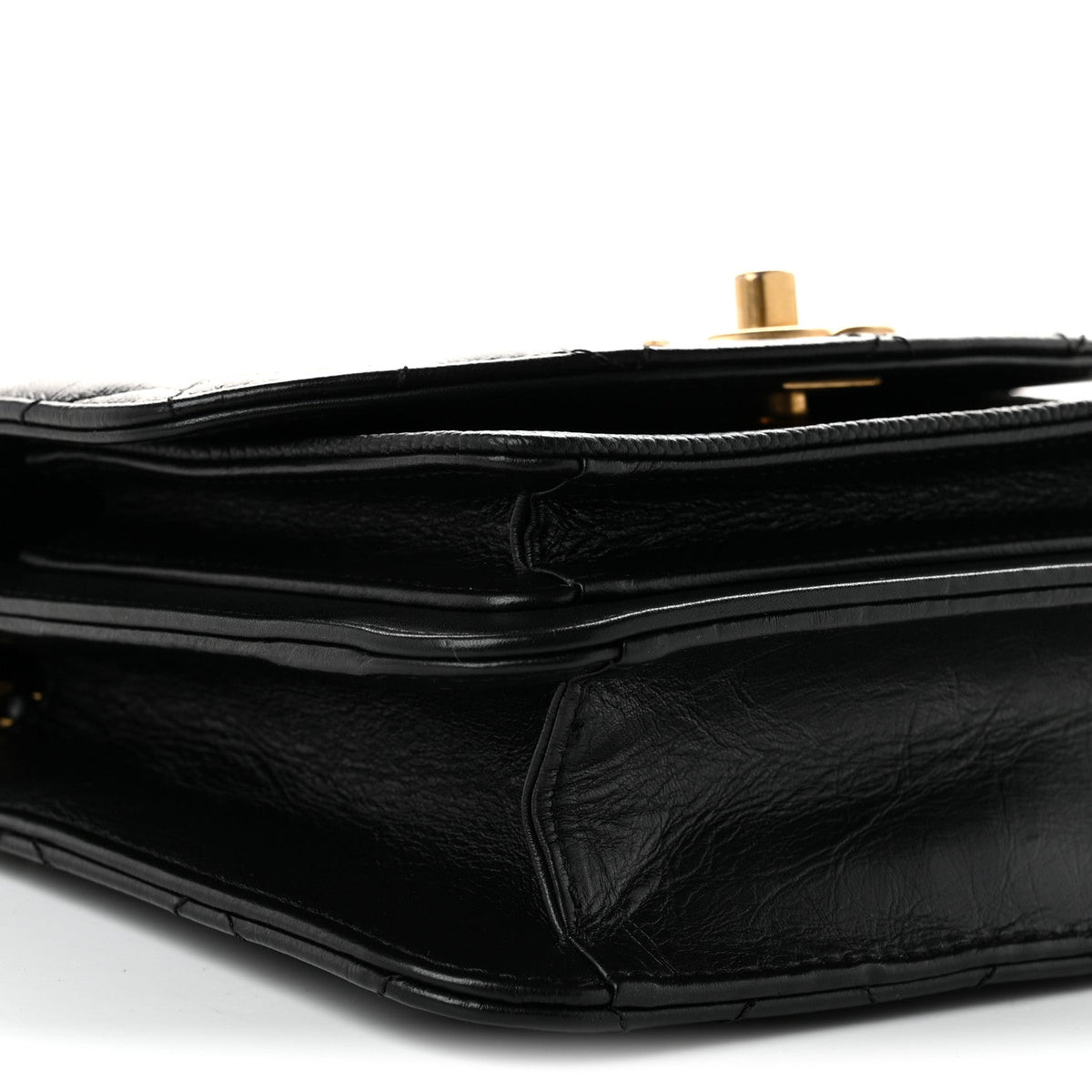 Calfskin Caviar Quilted Mini Chain Handle Flap Black