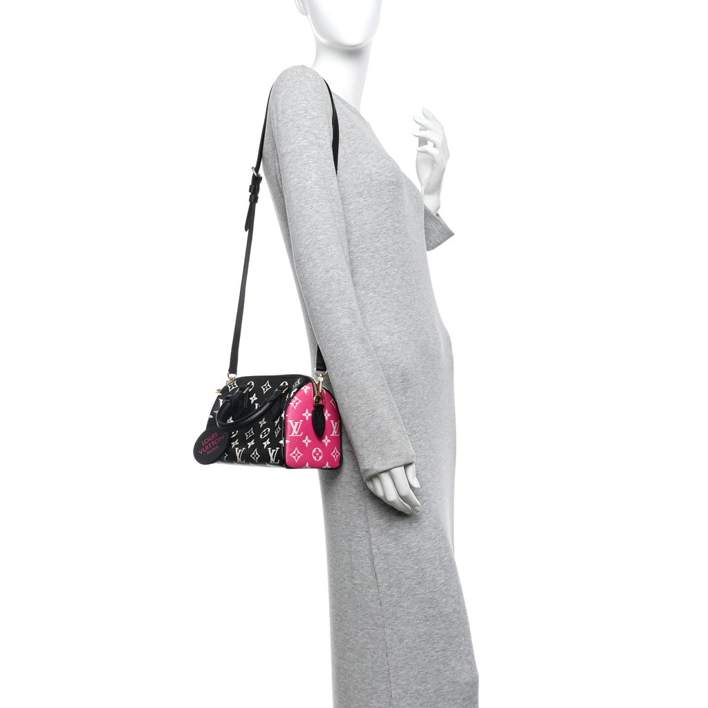 Empreinte Monogram Spring in the City Speedy Bandouliere 20 Black White Pink