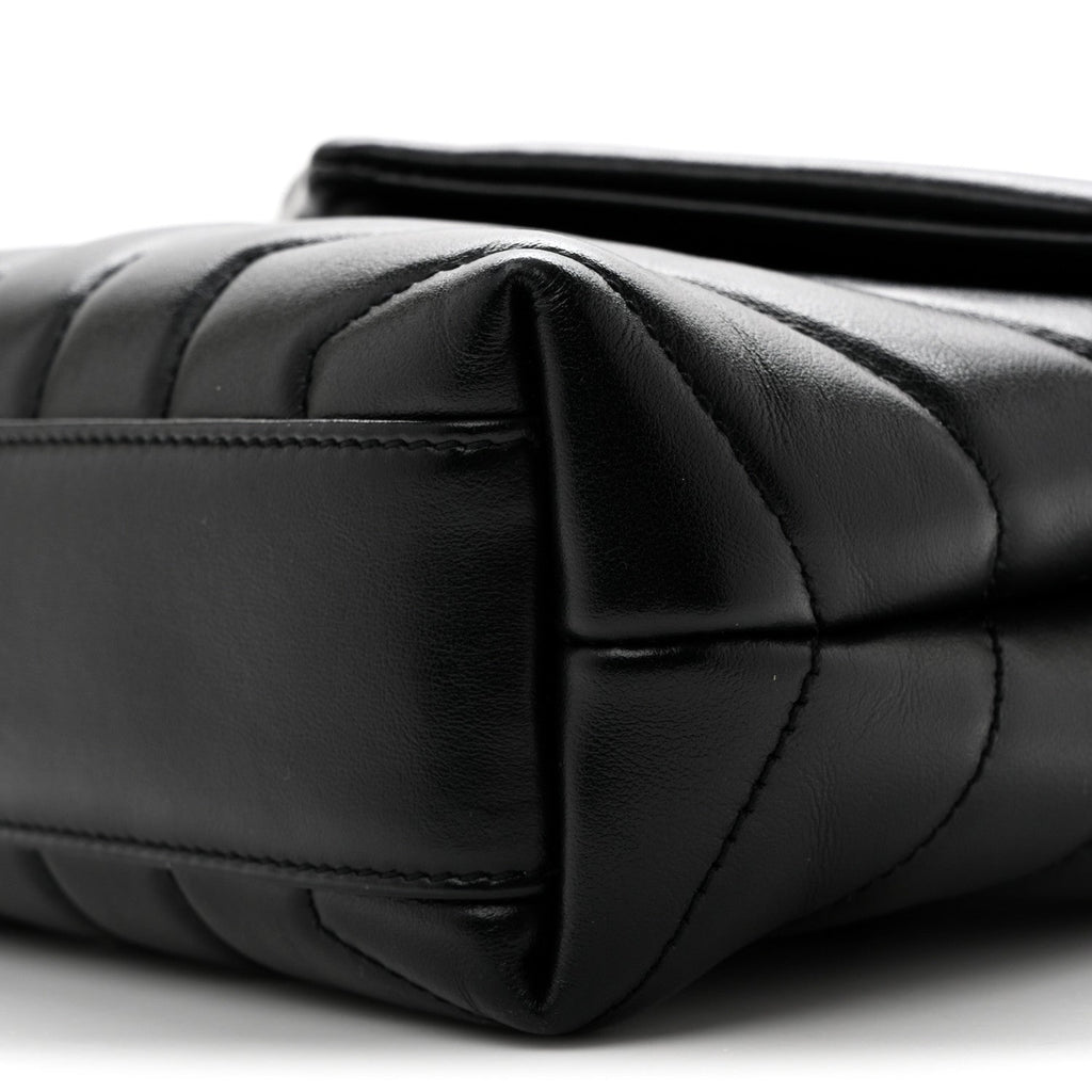 Calfskin Y Quilted Monogram Toy Loulou Crossbody Bag Black